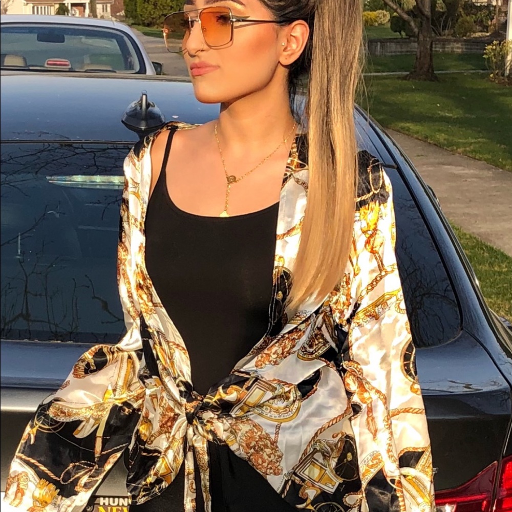 Satin tie top